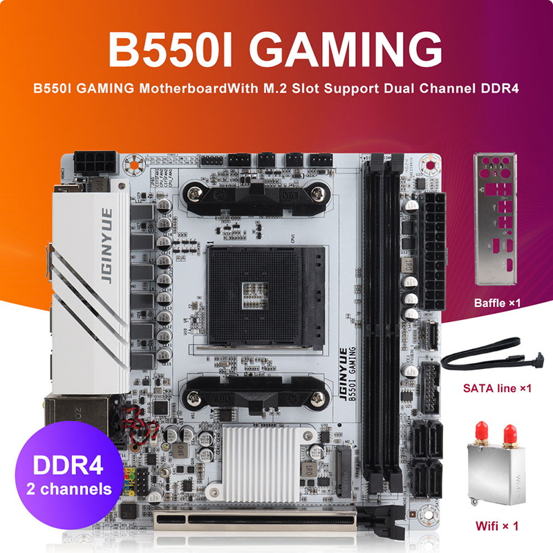 Pc Gaming Itx - JINGYUE B550I GAMING Motherboard AM4 PCIe