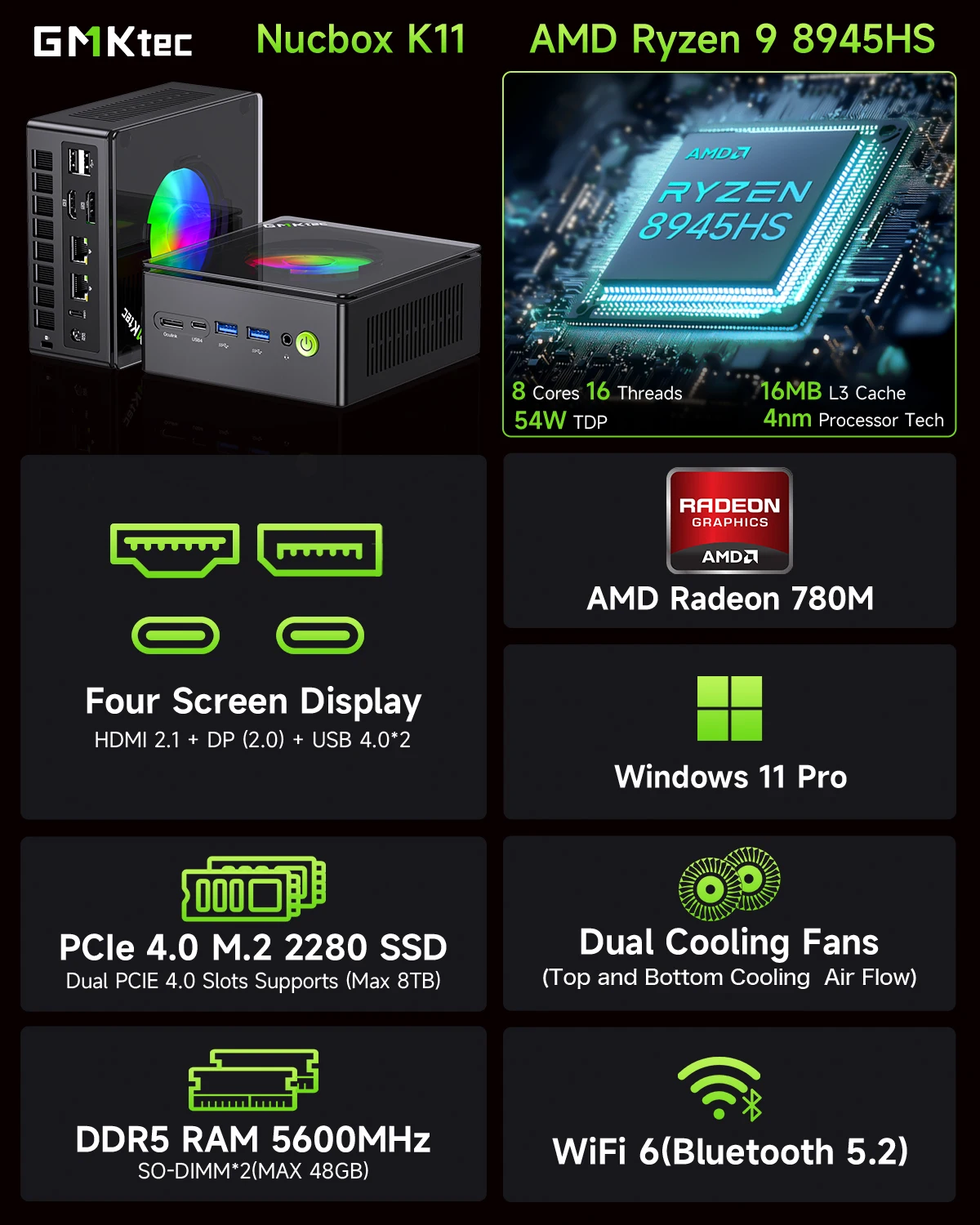 GMKtec Nucbox K11 Gaming Mini  - Pc Gaming Ddr5 recension och pris