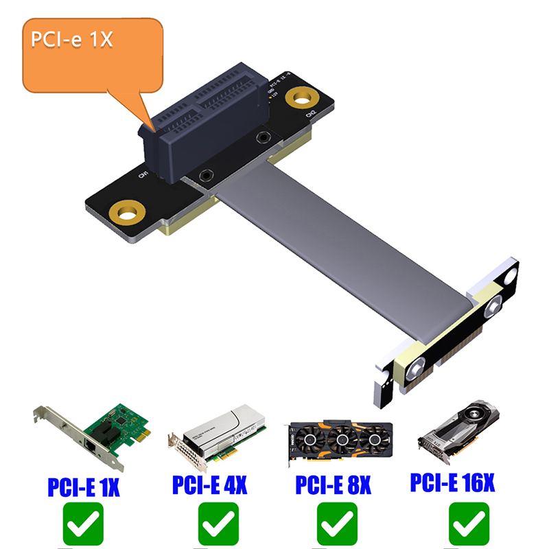 PCIE X1 Riser Cable Dual 90 De - Pcie Riser Cable recension och pris